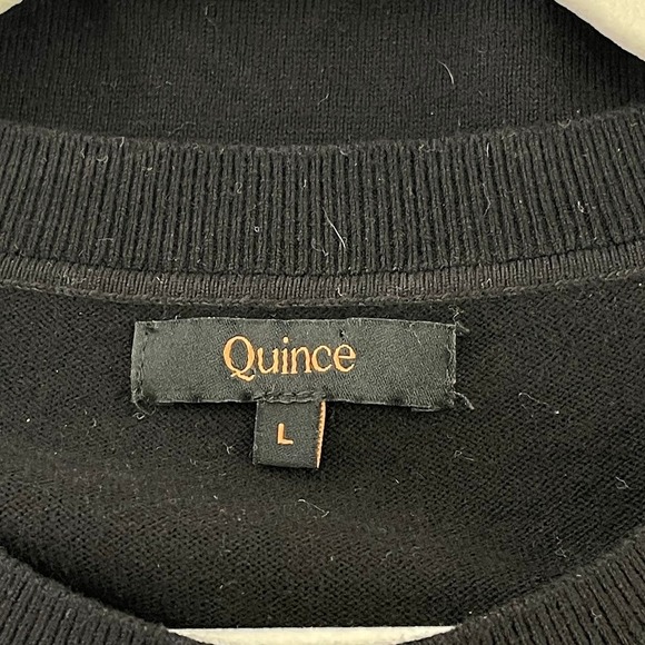 Quince Lightweight Cotton Cashmere Blend Crew Neck Sweater Top Black Size Large - Picture 8 of 11